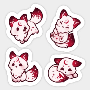 Red Moon Foxes Sticker